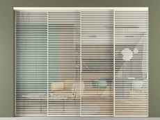 Перегородка Формато внутри проёма 4 створки с синхронным механизмом