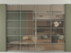 Перегородка Формато внутри проёма скрытое крепление в потолок 4 створки