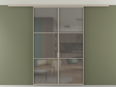 Перегородка Формато вдоль стены на потолок 2 створки