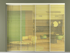 Перегородка Formato внутри проёма 4 створки с синхронным механизмом