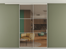 Перегородка Formato вдоль стены на потолок 2 створки с синхронным механизмом