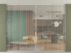 Перегородка Формато внутри проёма скрытое крепление в потолок 4 створки