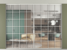 Перегородка Формато внутри проёма скрытое крепление в потолок 4 створки