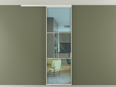 Перегородка Формато вдоль стены на потолок 1 створка