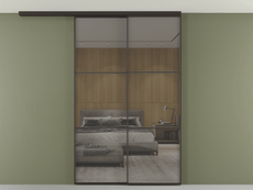 Перегородка Формато вдоль стены на потолок 2 створки с синхронным механизмом