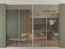 Перегородка Формато внутри проёма скрытое крепление в потолок 4 створки