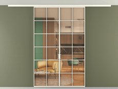 Перегородка Формато вдоль стены на потолок 2 створки