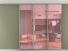 Перегородка Формато вдоль стены на потолок 3 створки с синхронным механизмом