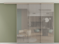 Перегородка Формато вдоль стены на потолок 3 створки с синхронным механизмом