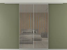 Перегородка Formato вдоль стены на потолок 2 створки