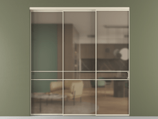 Перегородка Formato внутри проёма 3 створки с синхронным механизмом