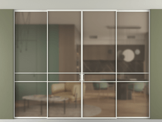 Перегородка Formato внутри проёма скрытое крепление в потолок 4 створки