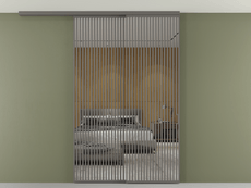 Перегородка Formato вдоль стены на потолок 2 створки с синхронным механизмом