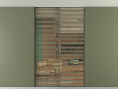 Перегородка Formato внутри проёма скрытое крепление в потолок 2 створки