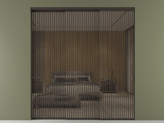 Перегородка Formato внутри проёма 3 створки с синхронным механизмом