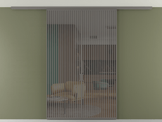 Перегородка Формато вдоль стены на потолок 2 створки