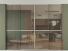 Перегородка Formato внутри проёма скрытое крепление в потолок 4 створки