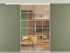 Перегородка Формато вдоль стены на потолок 2 створки с синхронным механизмом