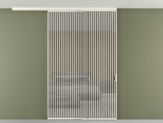 Перегородка Formato вдоль стены на потолок 2 створки с синхронным механизмом