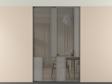 Перегородка Мозаик внутри проёма скрытое крепление в потолок 2 створки