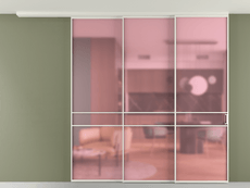 Перегородка Формато вдоль стены на потолок 3 створки с синхронным механизмом