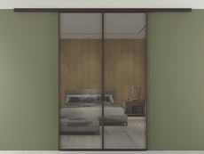 Перегородка Формато вдоль стены на потолок 2 створки