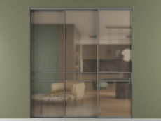 Перегородка Формато внутри проёма 3 створки с синхронным механизмом