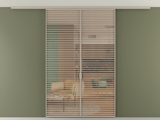 Перегородка Формато вдоль стены на потолок 2 створки