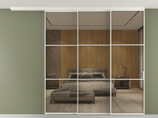 Перегородка Формато вдоль стены на потолок 3 створки с синхронным механизмом