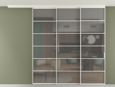 Перегородка Formato вдоль стены на потолок 3 створки с синхронным механизмом