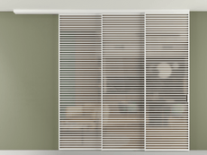 Перегородка Формато вдоль стены на потолок 3 створки с синхронным механизмом