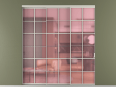 Перегородка Formato внутри проёма 3 створки с синхронным механизмом