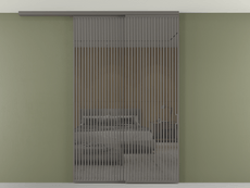 Перегородка Формато вдоль стены на потолок 2 створки с синхронным механизмом