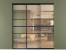 Перегородка Formato внутри проёма 3 створки с синхронным механизмом