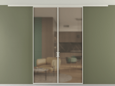 Перегородка Формато вдоль стены на потолок 2 створки