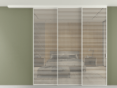 Перегородка Формато вдоль стены на потолок 3 створки с синхронным механизмом