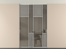 Перегородка Мозаик внутри проёма скрытое крепление в потолок 2 створки