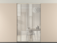 Перегородка Мозаик внутри проёма скрытое крепление в потолок 2 створки