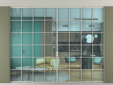 Перегородка Формато внутри проёма скрытое крепление в потолок 4 створки