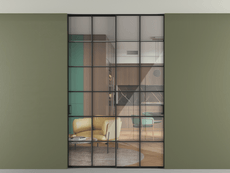 Перегородка Формато внутри проёма скрытое крепление в потолок 2 створки