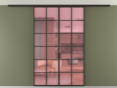 Перегородка Формато вдоль стены на потолок 2 створки