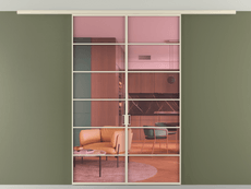 Перегородка Formato вдоль стены на потолок 2 створки