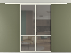 Перегородка Formato вдоль стены на потолок 2 створки