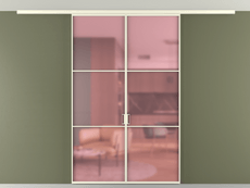 Перегородка Формато вдоль стены на потолок 2 створки