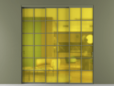 Перегородка Formato внутри проёма 3 створки с синхронным механизмом