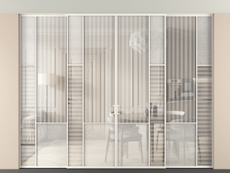 Перегородка Мозаик внутри проёма скрытое крепление в потолок 4 створки