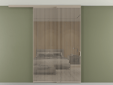 Перегородка Формато вдоль стены на потолок 2 створки с синхронным механизмом