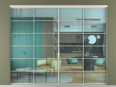 Перегородка Formato внутри проёма 4 створки