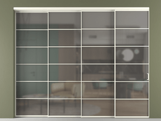 Перегородка Формато внутри проёма 4 створки с синхронным механизмом