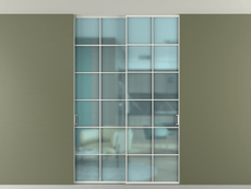 Перегородка Formato внутри проёма скрытое крепление в потолок 2 створки